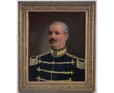 19th/20th century oil on canvas, portrait of an Officer, unsigned, 25" x 20", framed.