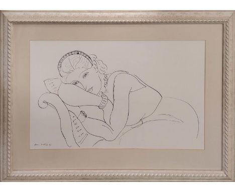 HENRI MATISSE (1869-1954), 'Reclining Woman', lithographic print, 70cm x 95cm, with printed signature under the print lower l