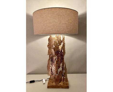 TABLE LAMP, 88cm x 50cm, gilt metal base, contemporary design, with shade. 