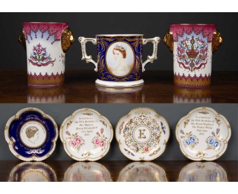 A Royal Crown Derby limited edition Coronation Prestige Loving Cup, exclusive to Goviers of Sidmouth, to celebrate the 60th a