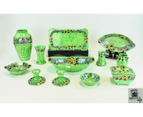 A Very Good Collection of Maling Lustre Items / Pieces From The 1930's ( 12 ) Items In Total and All In The ' Primrose Border