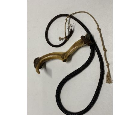 An unusual antler handled whip. 