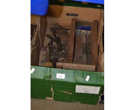Quantity of woodworking and draughtsmans tools