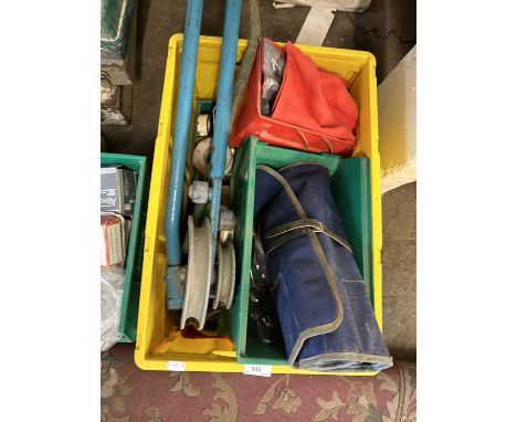 Quantity of assorted workshop tools to include a pipe bender and others