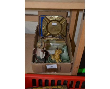 A Wade pipe stand together with an onyx ashtray and other items