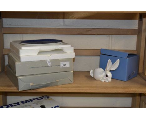 Quantity of Royal Copenhagen collectors plates and a ceramic rabbit