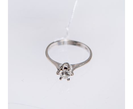 Solitärring 585 WG, besetzt m. einem Brillanten von 0.25 ct/vvs2/F-G, Ringgröße 54,Gewicht ca. 1,88.