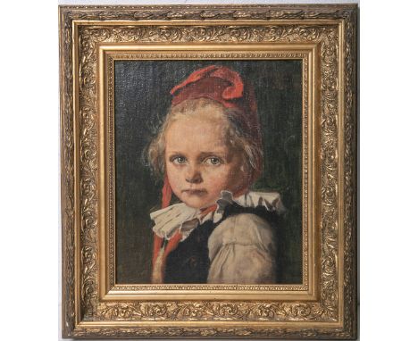 Kopie nach Bantzer, Carl (1857 - 1941), Portrait eines kleinen Mädchens, Öl/Lw., re. ob.sign. u. dat. (18)86, ca. 28,5 x 24 c
