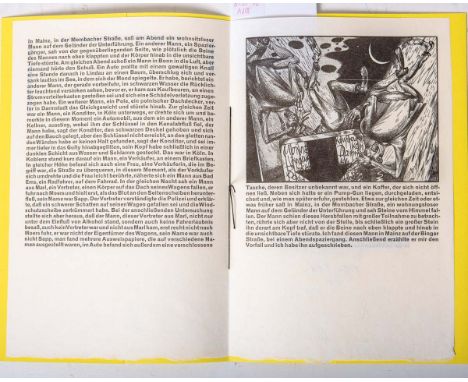 Wolf, Ror (1932 - 2020), "Ein Unglück im Westen, am 13. Mai" (Bayreuth, 2000),Einblattdruck LXX der Bear Press Wolfram Benda 