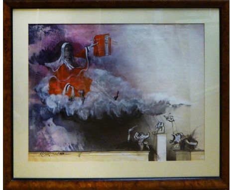 RALPH STEADMAN (British, b.1936) 'The Judge from The Wall - Pink Floyd', 1976, watercolour and bodycolour, signed and dated l