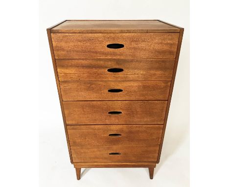 AUSTIN SUITE CHEST, 1960's teak, with six drawers and recessed handles, 116cm H x 41cm x 64cm. 