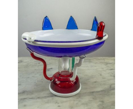 SOL FRUIT BOWL, by Ettore Sottsass, 1980s Memphis Milano art glass, bears inscription to base, 28cm D x 28cm H. 