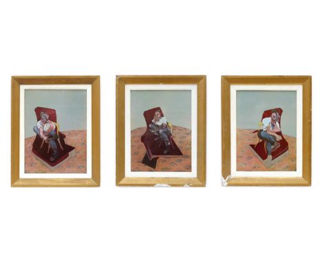 FRANCIS BACON (British, 1909 ? 1992) 'Portrait of Lucian Freud', 1956, a triptych of offset lithographs, printed by Maeght, 3