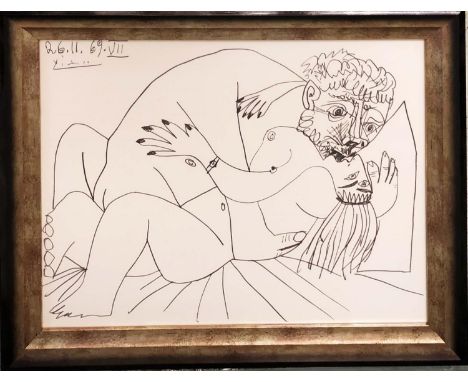 PABLO PICASSO (1881-1973) 'Couple NU, No IV, 1972', lithograph, 30cm x 40cm on arches paper, bears stamp for Mourlot Spadem, 