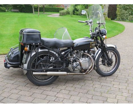 A1947 Vincent HRD Rapide with Watsonian GP sidecarRegistration number OMK 245Frame number R 2051Engine number F10AB/1/527,992