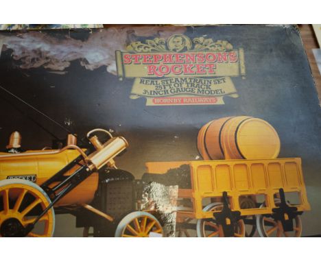 Hornby railways Stevensons rocket real steam train set 25ft of track 31/2 inch gauge model 