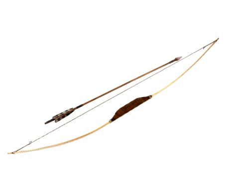 Dances with Wolves (1990) - Production made wooden stunt bow and arrow from the film starring Kevin Costner, bow 119cm.