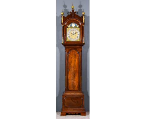 An 18th Century Mahogany Longcase Clock by "Thomas Wilmshurst of Deall", the 12ins arched brass dial with silvered chapter ri