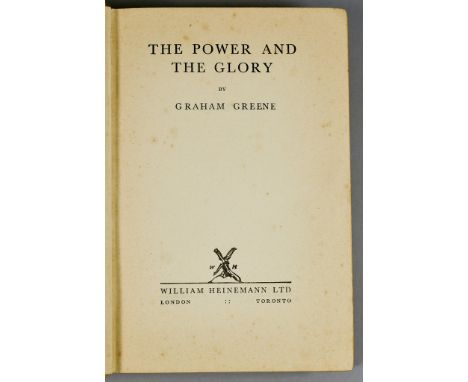 Graham Greene (1904-1991) - "The Power &amp; The Glory", first edition, published by Heinemann, London, 1940, a yellow cloth 