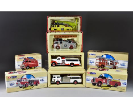 A Collection of Corgi Fire Engines, comprising - four nine double nine, CC13005, CC13002, CC13001, CC13003, eight Corgi Class