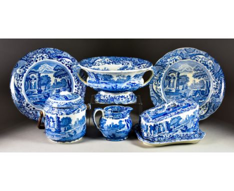 A Copeland Spode's Italian Pattern Part Dinner Service, thirty-four pieces, and seven pieces of modern Spode Italian pattern