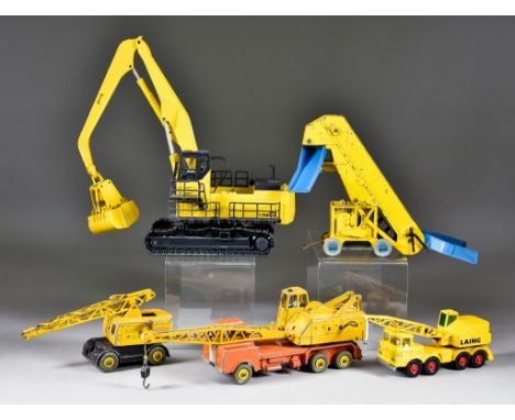 A Collection of Construction Toys, comprising - Seven Dinky 20 Ton Lorry Mounted Cranes, No. 972, Three Dinky Coles Mobile Cr