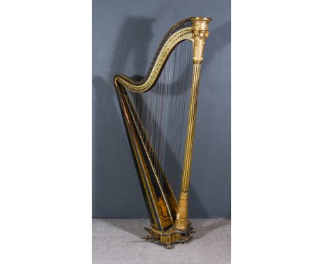 An Ebonised and Gilt Harp, Early 19th Century, by Sebastian Erard, 18 Great Malborough Street, London, No. 1364, with fluted 