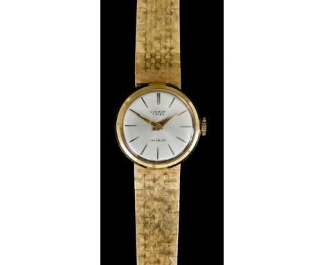 A Lady's Manual Wind Cocktail Watch, 20th Century, by Lidher, 18ct gold case 20mm diameter, with integral 18ct gold bracelet,