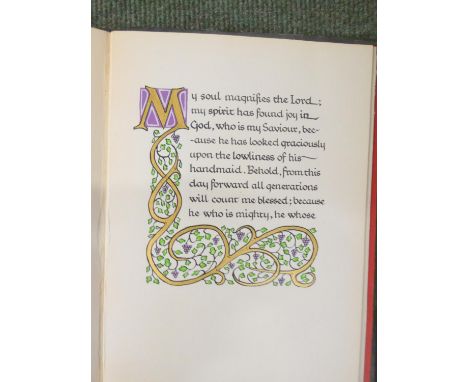 FAWCETT DR. RICHARD.&nbsp;&nbsp;The Birth of the Christ. Beautiful manuscript throughout with gilt ground illus., coloured te