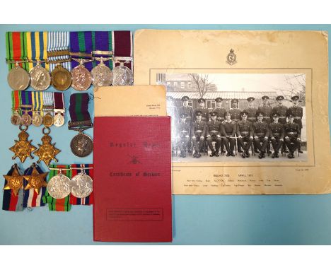 A family group of medals: 1914 Star to W Keegan BRCS &amp; O St J J, 1914-15 Star to 23821 Sjt W Keegan RAMC, four unnamed WW