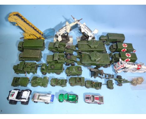 Dinky, Corgi, etc, a group of army vehicles, other vehicles, a Lesney Moko "Muffin the Mule", (all play-worn) and a quantity 