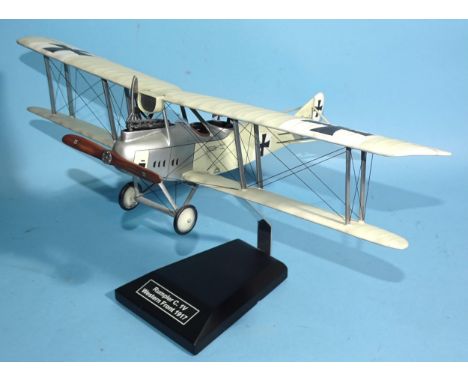 Thomas Gunn Miniatures, 1/30-scale Rumpler C IV, Western Front 1917, marked C1877/15, 43cm wing span, with stand, (boxed).