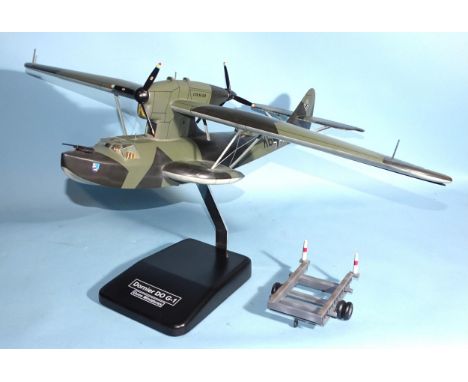 Thomas Gunn Miniatures, 1/30-scale model of a Dornier DO G-1 K6K, 79cm wing span, with trolley, on stand, (boxed).