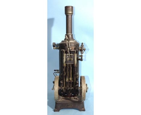 A Doll &amp; Cie vertical steam engine, 58cm high.