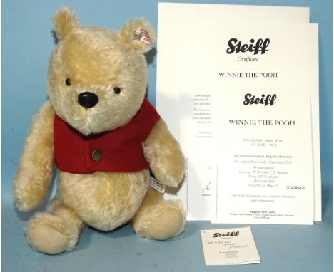 Steiff, "Winnie-The-Pooh" 354908, 25cm, with tag, (detached) and certificates.