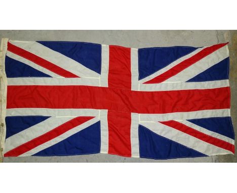 A Union Jack flag stamped with broad arrow and 4 BDS National UK, 87 x 174cm.