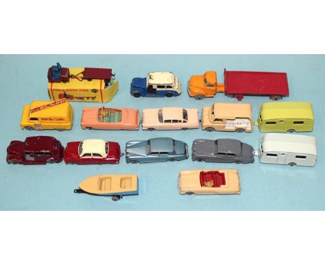 Lesney Matchbox 1-75 Series: a collection of twelve diecasts, in generally good condition, (no boxes), a boxed Dublo Dinky No