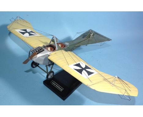 Thomas Gunn Miniatures, 1/30-scale Jeannin Stahltaube 2nd version, marked A283/14, 46cm wing span, with stand, (boxed, no pro