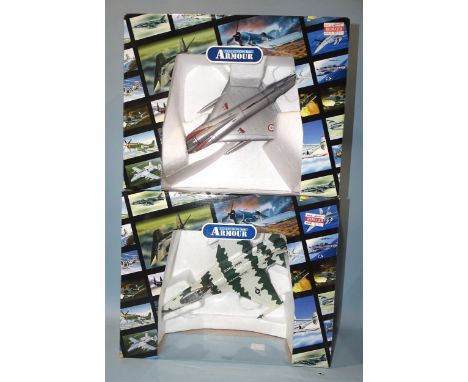 Franklin Mint, Collection Armour, 1:48-scale, two models: B11E368 Mirage III and B11E772 F-16 Navy Weapons School, (boxed, wi