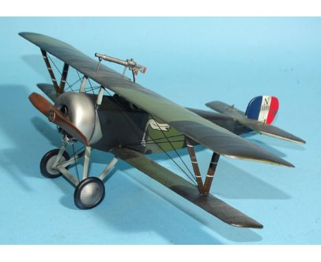 Thomas Gunn Miniatures, 1/48-scale Nieuport II Bebe, marked N1135, 28cm wing span, in Nieuport 28C box, (no stand).