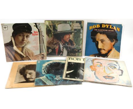 Bob Dylan vinyl records and book - to include, Self Portrait;  More Bob Dylan Greatest Hits; Desire; Is Your Love in Vain; Bo