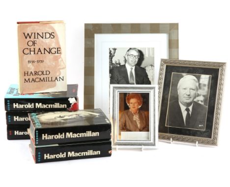 Signed Political items (1980-1990) -Collection of Political framed photos, books and autographs, to include: Signed Margaret 