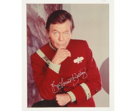 Star Trek (1966) DeForest Kelley As Dr.McCoy Autograph -  DeForest Kelley signed Star Trek 10x8 still, professionally framed 