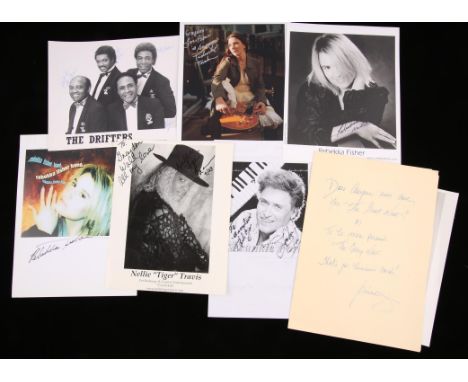 Autograph Collection Blues and Soul Artists - 7 US Blues & Soul autographs, to include; Millie Jackson, Nellie Travis, The Dr