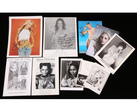 Autograph Collection Glamour Models (1980s-2000s) -30 Female Glamour autographs; Inc: Heidi Klum, Naomi Campbell, Helena Chri