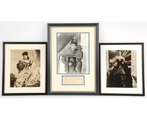 Collection Of Hollywood Icons Autographs (1950s-1960s) -Collection of 3 Autographs of Hollywood Actors from the 1950s-1960s, 