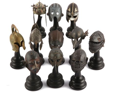 Collection of 11 The Lord Of The Rings (2001-2008) Helmet collection - To include, the following numbered Helmets; Crown Of T