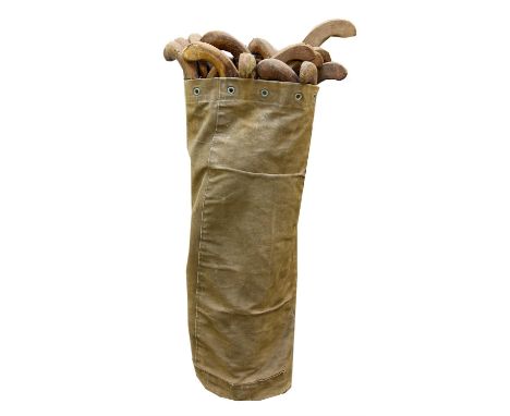 St. Trinians (2007) Prop Hockey Stick -Collection of hockey sticks used in the 2007 film St. Trinians,Stored in a khaki bag w