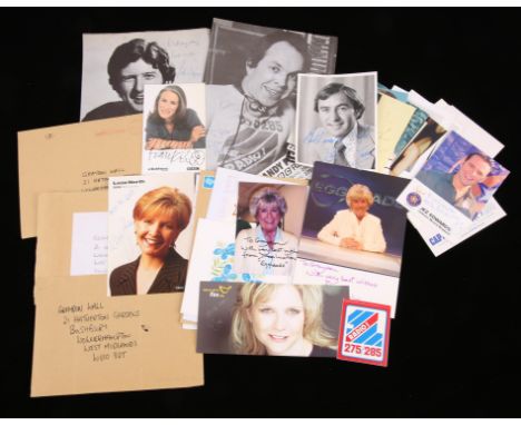 Autograph Collection UK Broadcasters (1970s-2000s) -34 UK Broadcasters/Presenters autographs, to include; Barry Norman, Fearn
