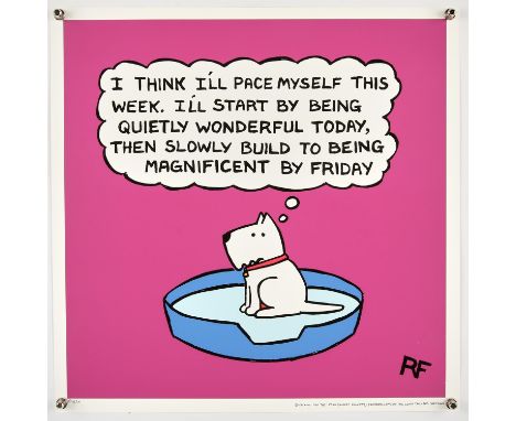 Off the Leash by Rupert Fawcett: a limited edition Printers Proof Giclee print, No. PP 6/20 (Smallfilms, 1975).Limited to 20 